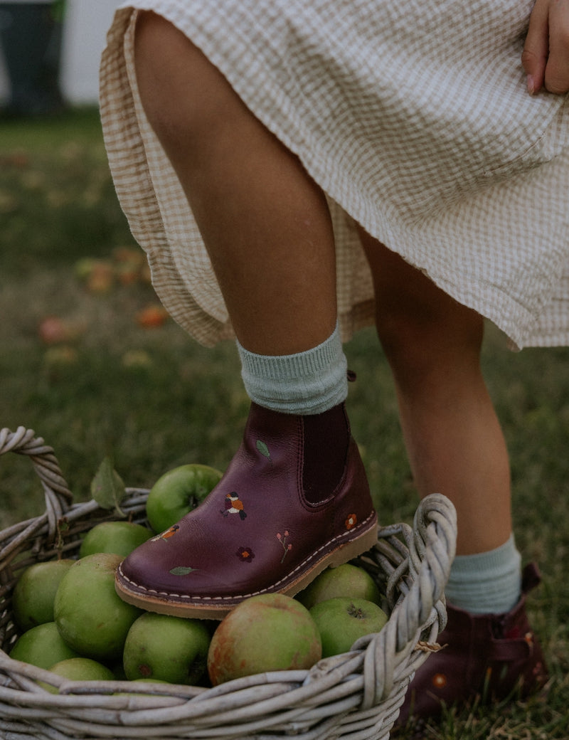 Petit Nord Ankle Boot Birds Boots Plum 075