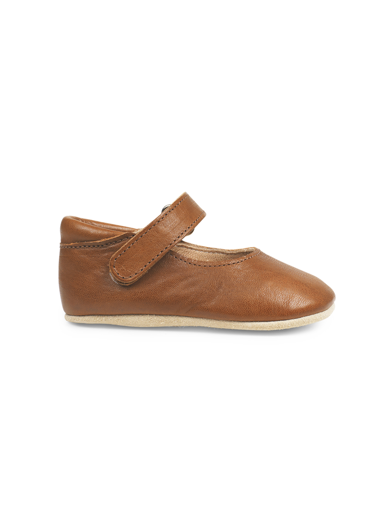 Petit Nord Ballerina Shoe with Velcro Indoor Shoes Cognac 002