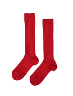 Basic Rib Knee High Socks - Cherry