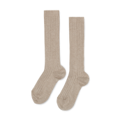 Basic Rib Knee High Socks - Nougat
