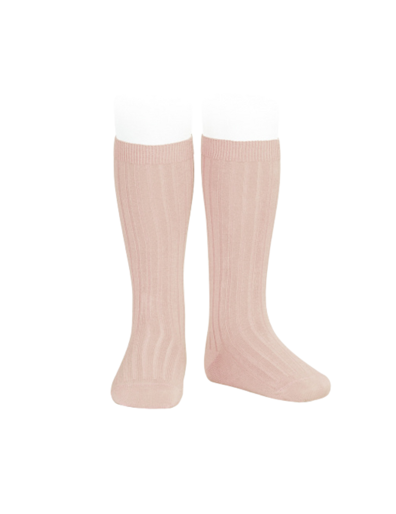 Petit Nord Basic Rib Knee High Socks Socks Old rose 020