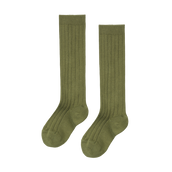 Basic Rib Knee High Socks - Seaweed