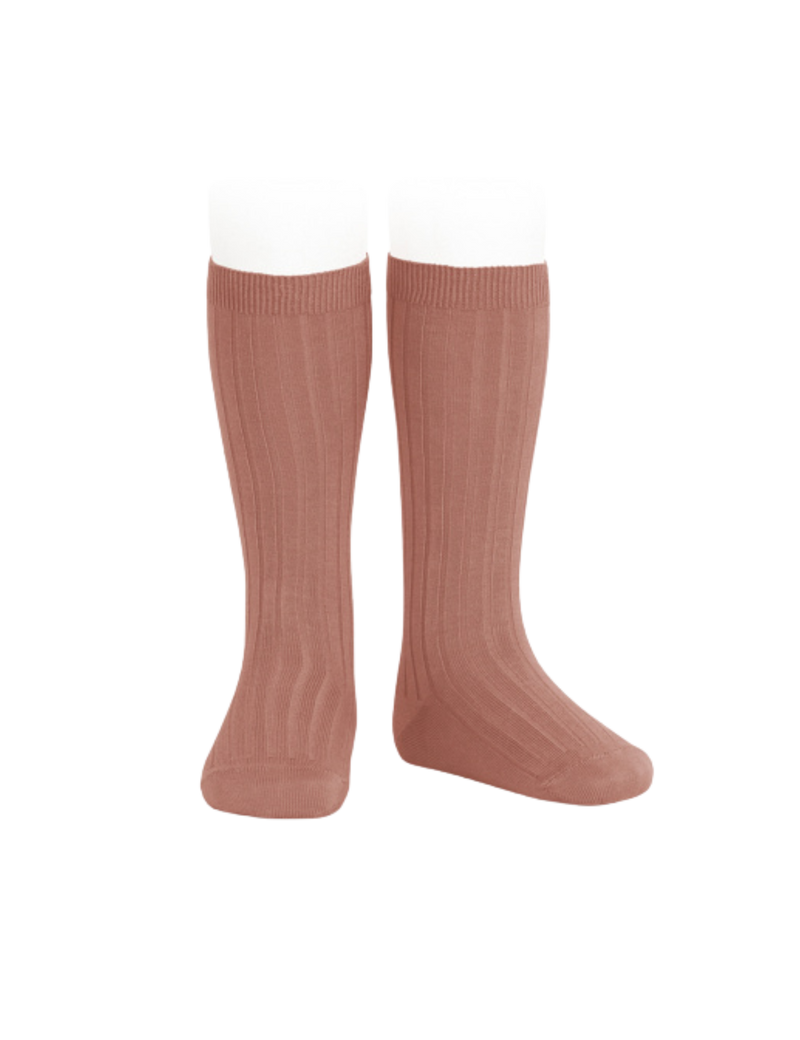 Petit Nord Basic Rib Knee High Socks Socks Terracotta 126