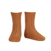 Basic Rib Short Socks - Camel