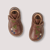 Blackberries Scallop Velcro Boot - Hazelnut