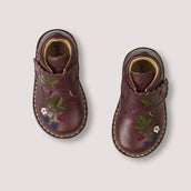 Blackberries Scallop Velcro Boot - Plum