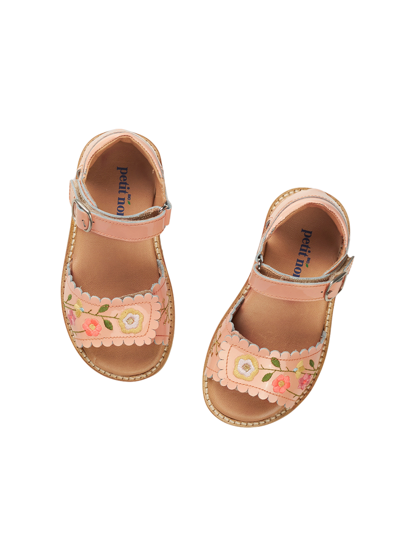 Petit Nord Flower Pop Scallop Velcro Sandal Sandals Blush 084
