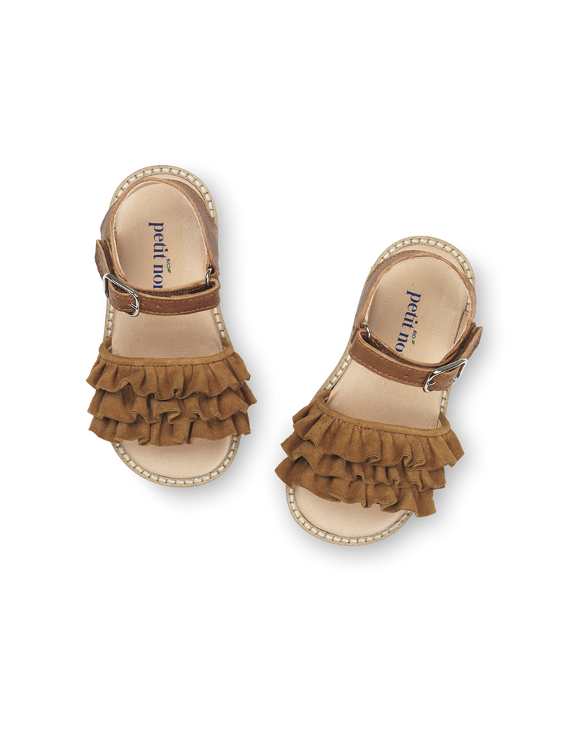 Petit Nord Ruffles Sandal Sandals Cognac 002