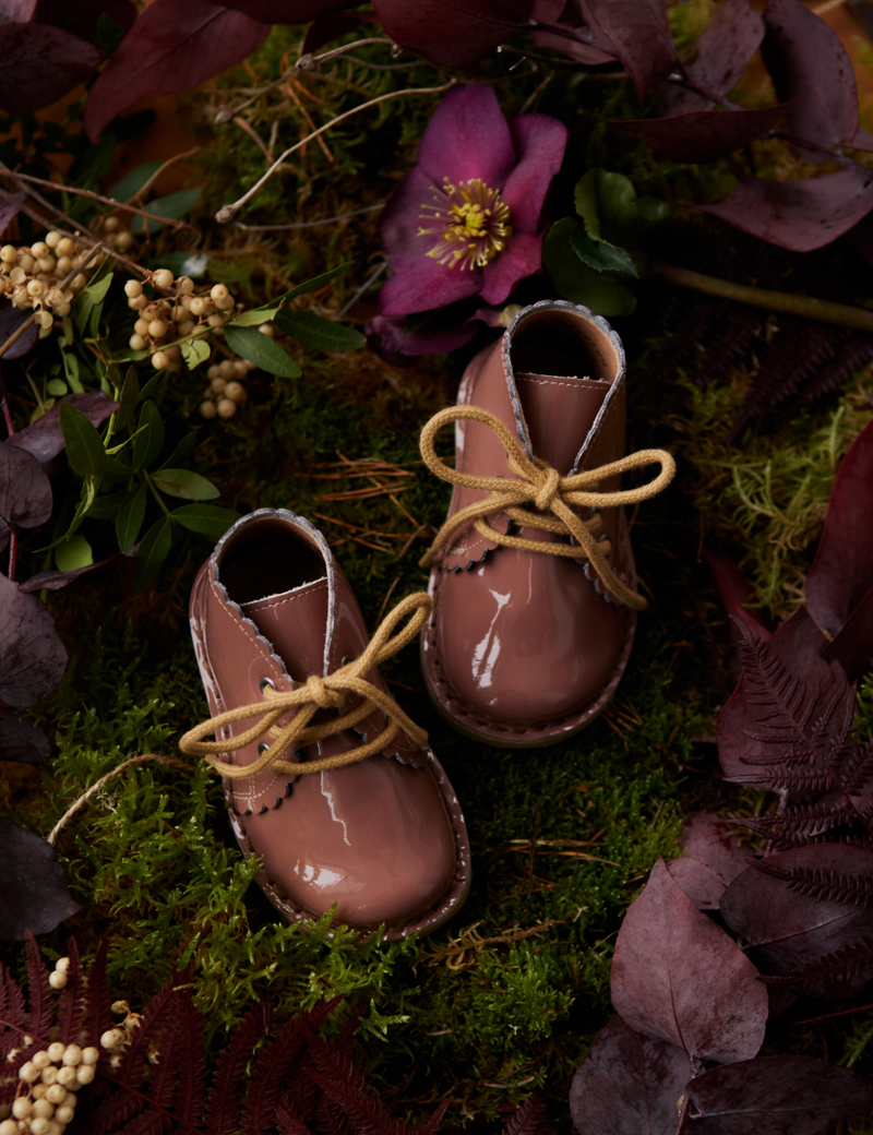 Petit Nord Scallop Boot Low Boot Shoes Rose Clay Patent 091