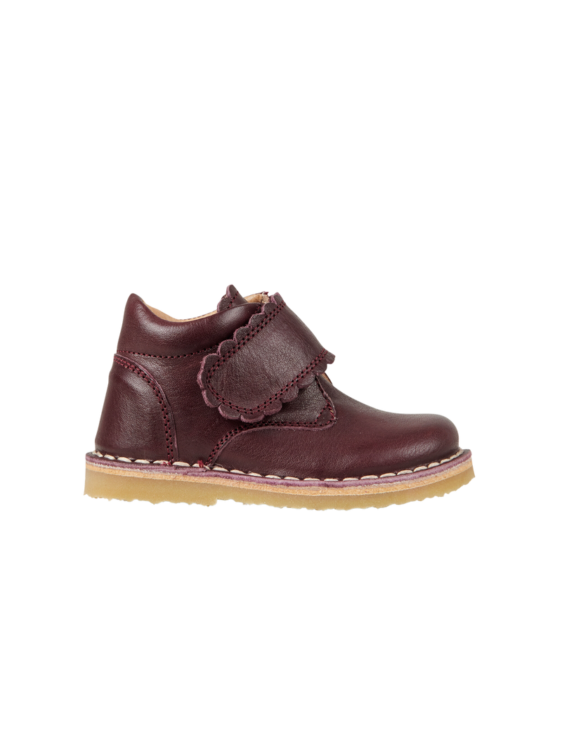 Petit Nord Scallop Velcro Boot Low Boot Shoes Plum 075