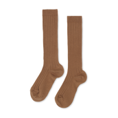 Basic Rib Knee High Socks - Cinnamon